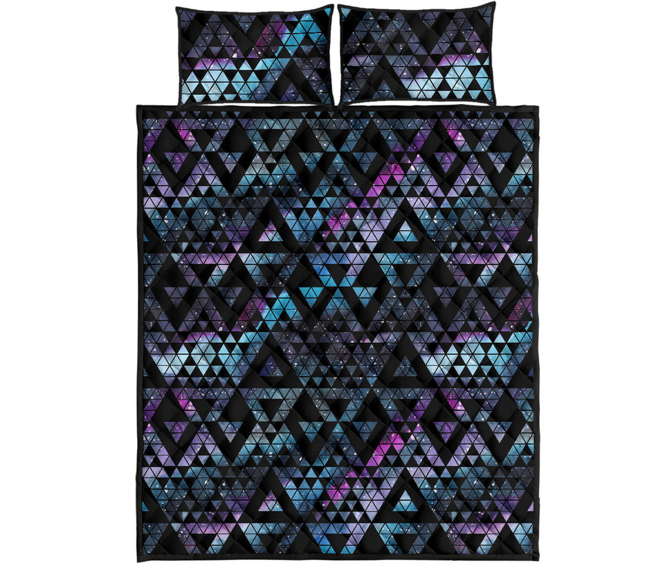 Space Galaxy Tribal Pattern Quilt Bed Set