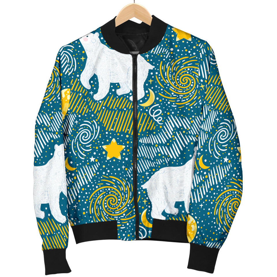 Polar Bear Pattern Men Bomber Jacket