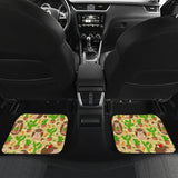 Hedgehog Pattern Print Design 02 Front and Back Car Mats