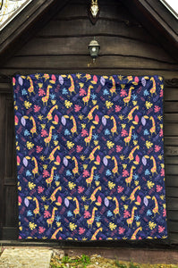 Giraffe Pattern Print Design 04 Premium Quilt