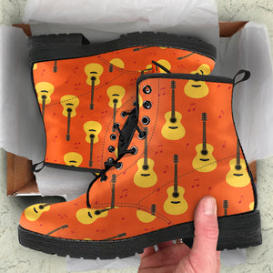 Classice Guitar Music Pattern Leather Boots