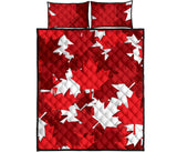 Canadian Maple Leaves Pattern Quilt Bed Set