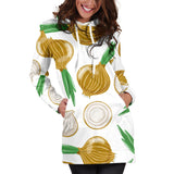 Onion Pattern Background Women Hoodie Dress