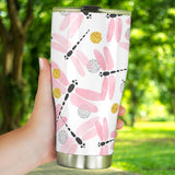 Pink Dragonfly Pattern Tumbler