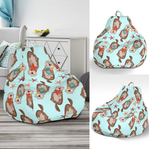 Otter Pattern Background Bean Bag Cover