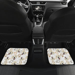 Golden Retriever Pattern Print Design 02 Front and Back Car Mats