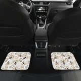 Golden Retriever Pattern Print Design 02 Front and Back Car Mats