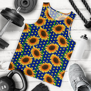 Sunflower Pokka Dot Pattern Men Tank Top