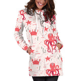 Octopus  Crab Starfish Pattern Women Hoodie Dress