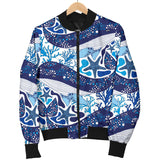 Whale Starfish Pattern Women Bomber Jacket