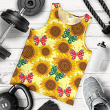 Sunflower Butterfly Pattern Men Tank Top