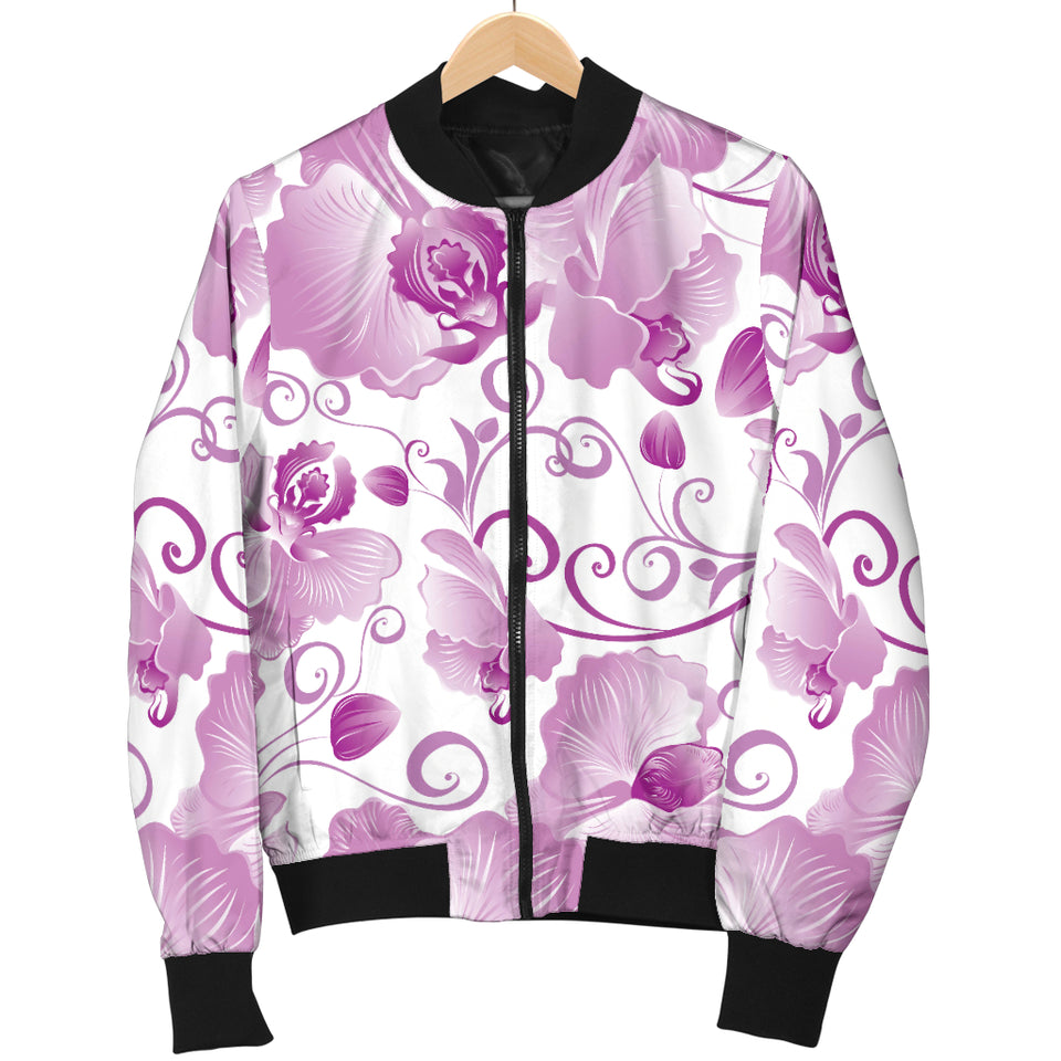 Orchid Pattern Men Bomber Jacket