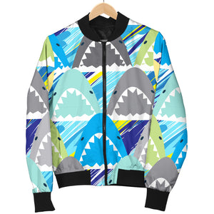 Shark Head Pattern Men Bomber Jacket