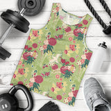 Japanese Crane Green Theme Pattern Men Tank Top