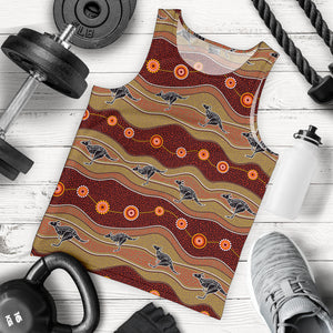 Kangaroo Aboriginal Pattern Men Tank Top