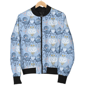 Octopus Heart Pattern Men Bomber Jacket