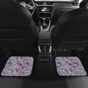 Hummingbird Pattern Print Design 04 Front and Back Car Mats