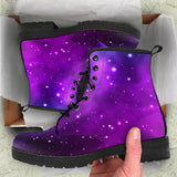 Pink Space Galaxy Pattern4 Leather Boots