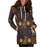 Kangaroo Aboriginal Theme Pattern  Women Hoodie Dress