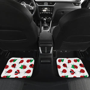 Ladybug Pattern Print Design 01 Front and Back Car Mats