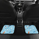 Surfboard Pattern Print Design 05 Front and Back Car Mats