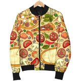 Pizza Pattern Background Men Bomber Jacket