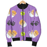 Pomeranian in Cup Pattern Men Bomber Jacket