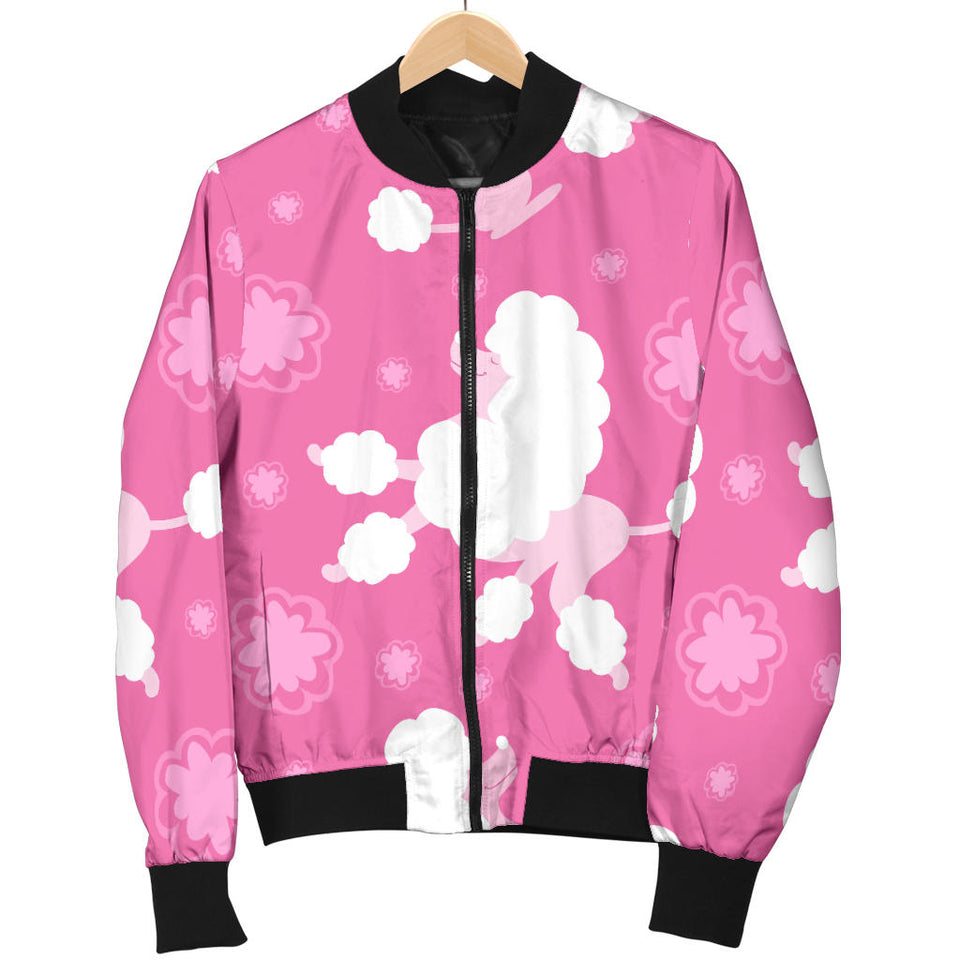 Poodle Pink Theme Pattern Men Bomber Jacket