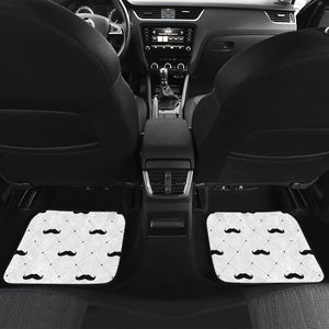 Mustache Beard Pattern Print Design 04 Front and Back Car Mats