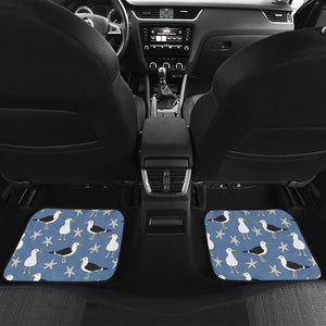 Seagull Pattern Print Design 01 Front and Back Car Mats