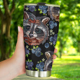 Raccoon Blueburry Pattern Tumbler