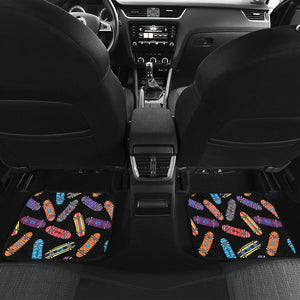 Skate Board Pattern Print Design 04 Front and Back Car Mats