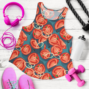 Tomato Pattern Background Women Racerback Tank Top