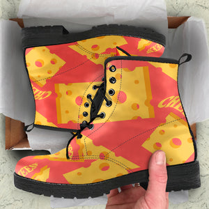 Sliced Cheese Pattern  Leather Boots