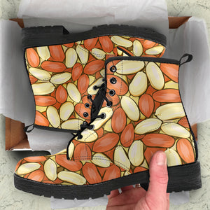 Peanut Pattern Background Leather Boots