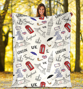British Pattern Print Design 01 Premium Blanket