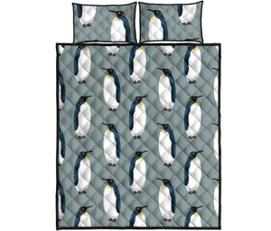 Penguin Pattern Theme Quilt Bed Set