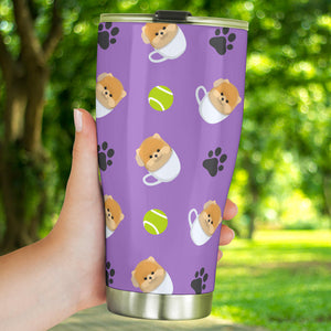 Pomeranian in Cup Pattern Tumbler