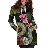 Snake Leaves Coconut Pattern Women Hoodie Dress