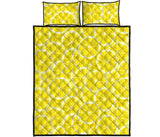 Sliced Lemon Pattern Quilt Bed Set