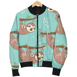 Sloth Mom and baby Pattern Men Bomber Jacket