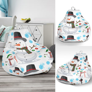 Snowman Pattern Background Bean Bag Cover