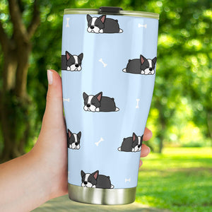 Sleep Boston Terrier Bone Pattern Tumbler