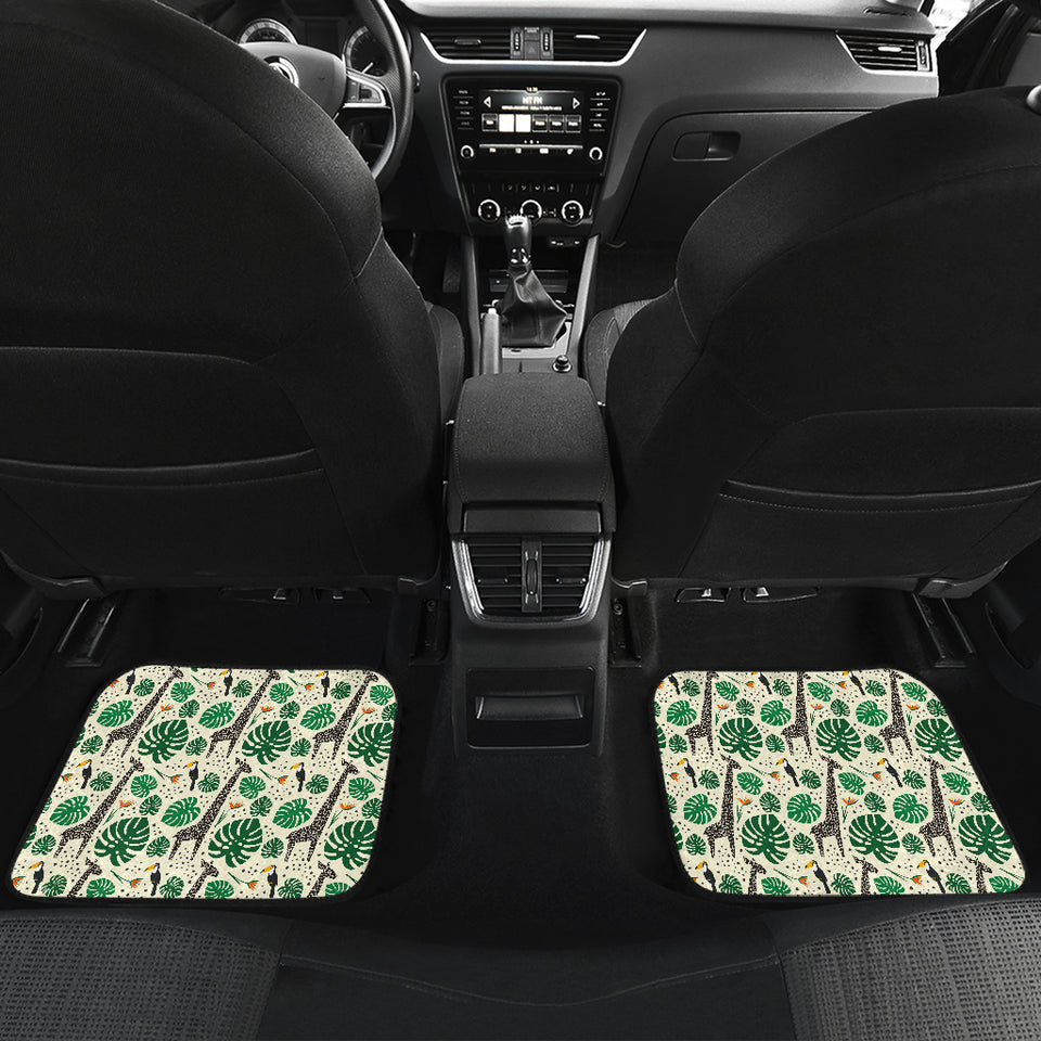 Giraffe Pattern Print Design 02 Front and Back Car Mats