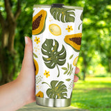 Papaya Leaves Flower Pattern Tumbler