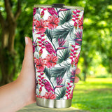 Pink Parrot Heliconia Pattern Tumbler