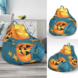 Halloween Pumpkin Witch Hat Pattern Bean Bag Cover