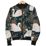 Swan Pattern Women Bomber Jacket