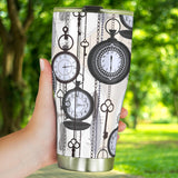 Vintage Clock Pattern Tumbler