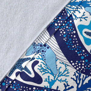 Whale Starfish Pattern Premium Blanket